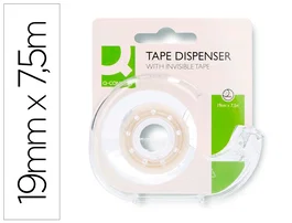 Q-connect Cinta adhesiva invisible, 7.5 m x 19 mm, con portarrollos en blister