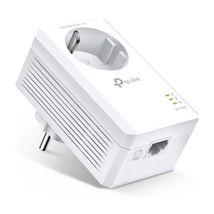 TP-Link TL-PA7017P Adaptador Powerline Gigabit con Enchufe Integrado, Blanco