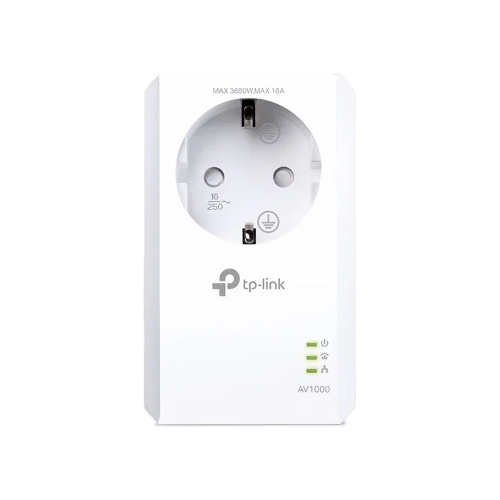 TP-Link TL-PA7017P Adaptador Powerline Gigabit AV1000 con Enchufe Passthrough, 1 Puerto Ethernet, Hasta 1000 Mbps, HomePlug AV2, Blanco - 1 Pieza