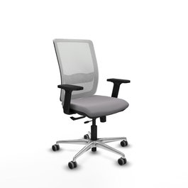 PIQUERAS Y CRESPO Silla de oficina Haches con Mecanismo Sincro/Traslack Gris y Blanco