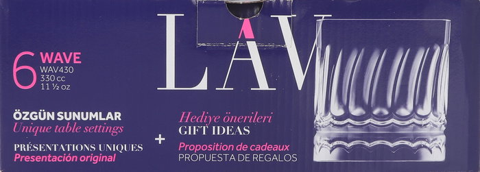 LAV Set 6 Vasos "Wave" 330 cc (4 Cajas)