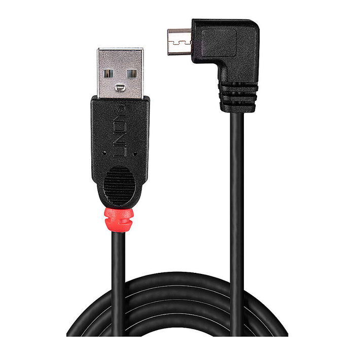 LINDY Cable USB 2.0 A a Micro-B 2 metros con ángulo de 90 grados LINDY Cable USB 2.0 A a Micro-B 2 metros con ángulo de 90 grados