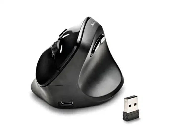 NGS EVO Moksha Ratón Vertical Ergonómico Inalámbrico Negro