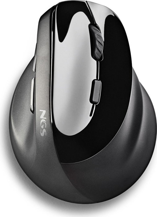 NGS EVO MOKSHA Ratón Vertical Ergonómico Inalámbrico Negro 2400 DPI