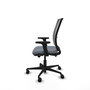 Silla de oficina Haches con mecanismo Sincro/Traslack tapizada con Tela color Gris. Equipada con lumbar 1D, Brazos 2D y Ruedas 65mm nailon