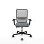 Silla de oficina Haches con mecanismo Sincro/Traslack tapizada con Tela color Gris. Equipada con lumbar 1D, Brazos 2D y Ruedas 65mm nailon