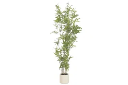 DKD Home Decor Árbol de Bambú Verde de Poliéster y Cemento 50x50x156 cm