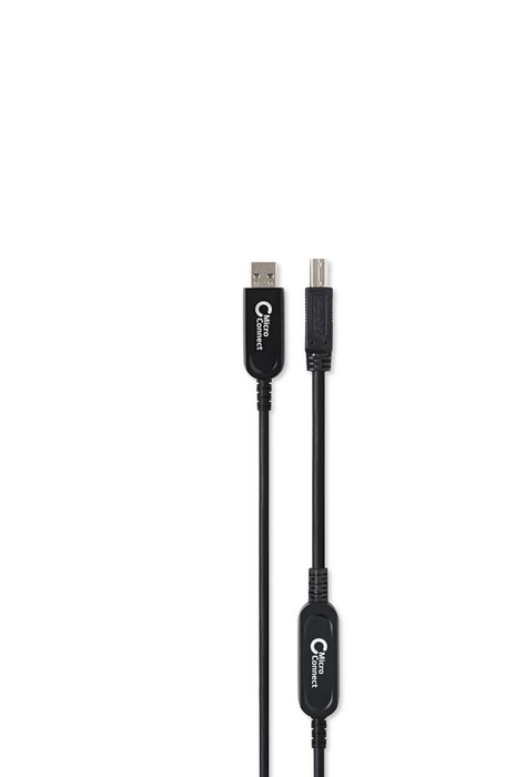MicroConnect Cable USB 3.2 Gen 1 A-B de Fibra Óptica Premium 10m, 5 Gbit/s, Cable Activo con Amplificador