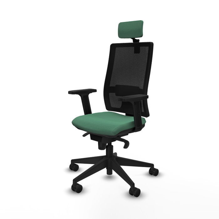 PIQUERAS Y CRESPO Silla de oficina Horna con Mecanismo Sincro, Verde esmeralda y Negro