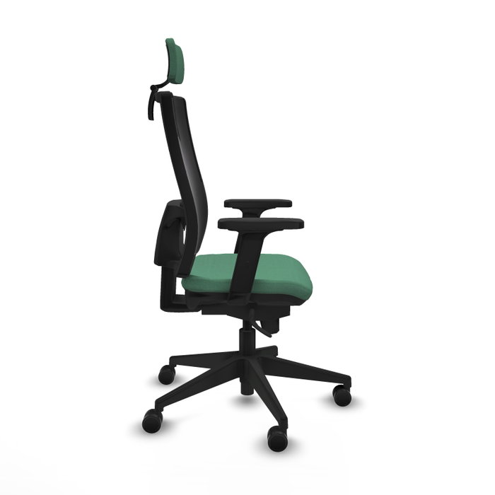 PIQUERAS Y CRESPO Silla de oficina Horna con Mecanismo Sincro, Verde esmeralda y Negro