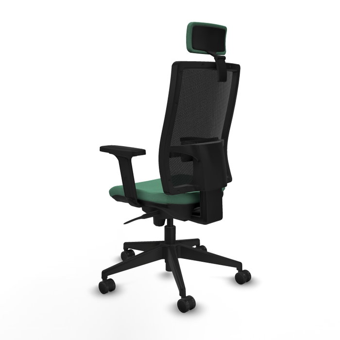 PIQUERAS Y CRESPO Silla de oficina Horna con Mecanismo Sincro, Verde esmeralda y Negro