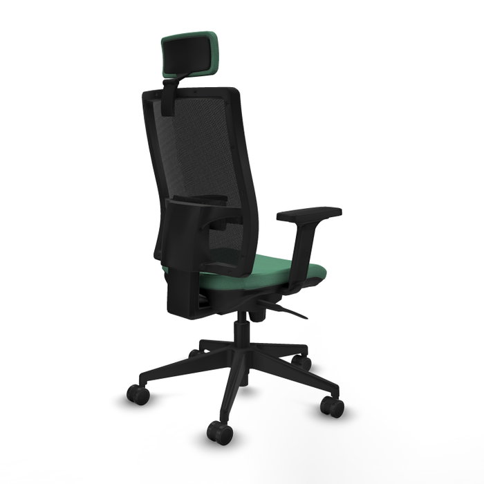 PIQUERAS Y CRESPO Silla de oficina Horna con Mecanismo Sincro, Verde esmeralda y Negro