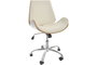 DKD Home Decor Silla White office Crema Marron 58.5 x 98 x 52 cm