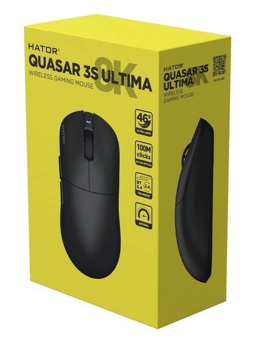 Hator Quasar 3S Ultima Ratón Gaming Inalámbrico 30000 DPI Óptico Negro USB-C Hator Quasar 3S Ultima Ratón Gaming Inalámbrico 30000 DPI Óptico Negro USB-C