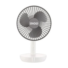 Unold Breezy Ventilador de Mesa con Batería, Blanco