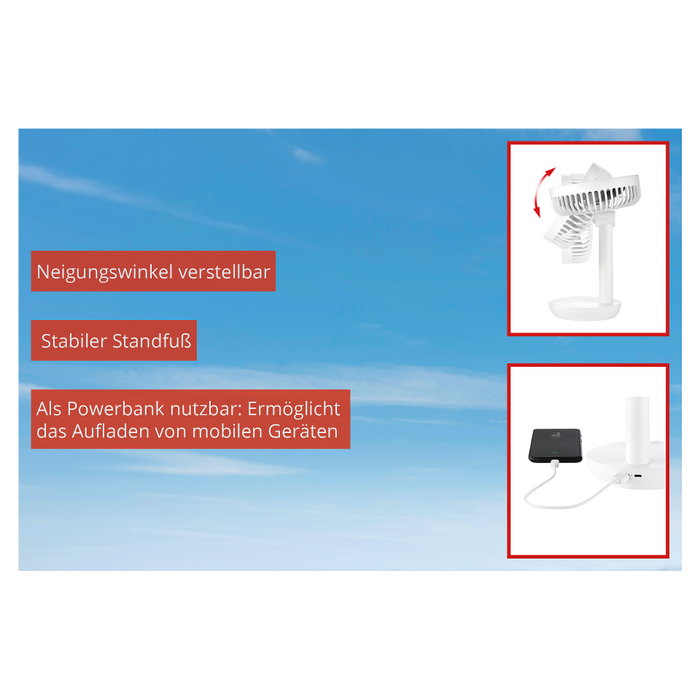 Unold Breezy Ventilador de Mesa con Batería, Blanco Unold Breezy Ventilador de Mesa con Batería, Blanco