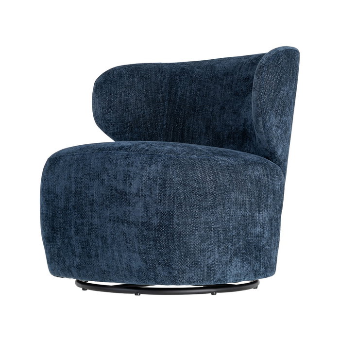 Sillón Giratorio Azul Tejido-Madera 73 X 68 X 74 cm Sillón Giratorio Azul Tejido-Madera 73 X 68 X 74 cm