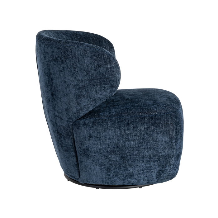 Sillón Giratorio Azul Tejido-Madera 73 X 68 X 74 cm Sillón Giratorio Azul Tejido-Madera 73 X 68 X 74 cm