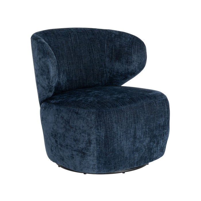 Sillón Giratorio Azul Tejido-Madera 73 X 68 X 74 cm Sillón Giratorio Azul Tejido-Madera 73 X 68 X 74 cm
