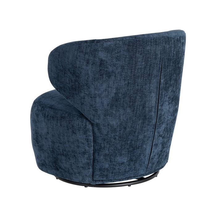 Sillón Giratorio Azul Tejido-Madera 73 X 68 X 74 cm Sillón Giratorio Azul Tejido-Madera 73 X 68 X 74 cm