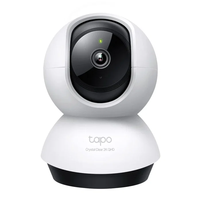 TP-Link Tapo C220 Cámara de Seguridad IP Interior WiFi, 360° 2K 4MP, Visión Nocturna 9m IR, Esférica, Color Blanco/Negro