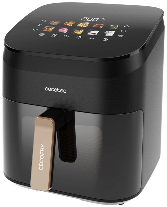 Cecotec Cecofry&Grill Smokin' 6500 Freidora de aire caliente 6,5 L, 2200 W, Negro/Marrón