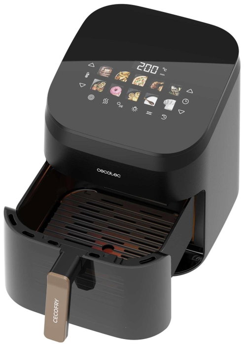 Cecotec Cecofry&Grill Smokin' 6500 Freidora de aire caliente 6,5 L, 2200 W, Negro/Marrón