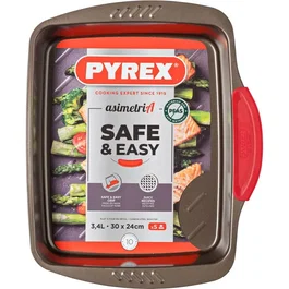Pyrex Fuente Rectangular de Acero Asimetría Sil 30x24cm
