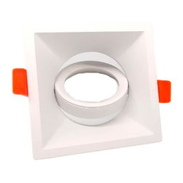 F-Line Aro Halógeno Basculante de Empotrar Profundo, Cuadrado, Blanco, para Bombilla GU10 (no Incluida), 90 x 90 x 42 mm