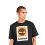 Camiseta de Manga Corta Hombre Timberland Stack Logo Colored Short Sleeve Negro