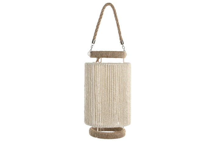 DKD Home Decor Lámpara de Sobremesa Urban Beige y Marrón 13x25 cm LED USB Batería 500mAh Algodón y Metal (4 Unidades)