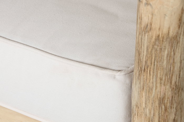 DKD Home Decor Cama Chill Out Cvtroncos Natural Blanco 180 x 200 x 200 cm