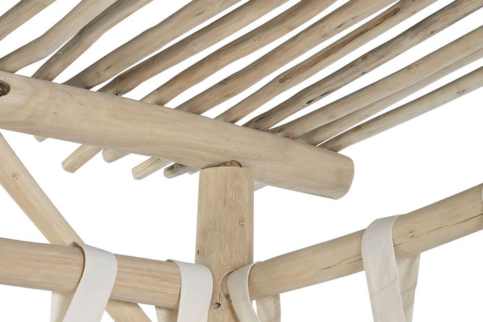 DKD Home Decor Cama Chill Out Cvtroncos Natural Blanco 180 x 200 x 200 cm