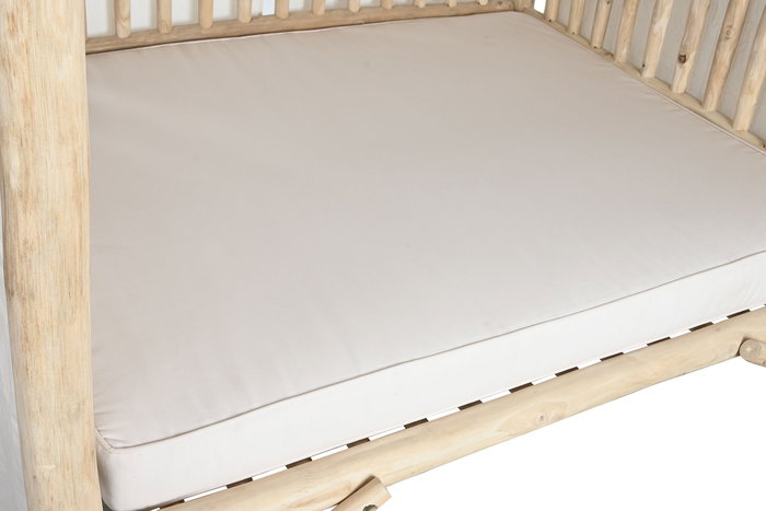 DKD Home Decor Cama Chill Out Cvtroncos Natural Blanco 180 x 200 x 200 cm
