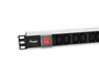 Equip 333318 PDU Básico 1U Rack 19" Aluminio - 12 Tomas IEC C13 con Interruptor, Cable 1.8m, 2500W, 10A, Negro/Plata
