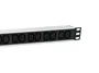 Equip 333318 PDU Básico 1U Rack 19" Aluminio - 12 Tomas IEC C13 con Interruptor, Cable 1.8m, 2500W, 10A, Negro/Plata