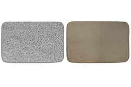 DKD Home Decor Alfombra de Baño de Poliéster y Espuma, Surtido de 2 Unidades, Beige y Gris