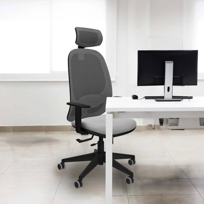 PIQUERAS Y CRESPO Silla de oficina Cilanco con mecanismo Sincro/Traslack, Crema y Gris PIQUERAS Y CRESPO Silla de oficina Cilanco con mecanismo Sincro/Traslack, Crema y Gris
