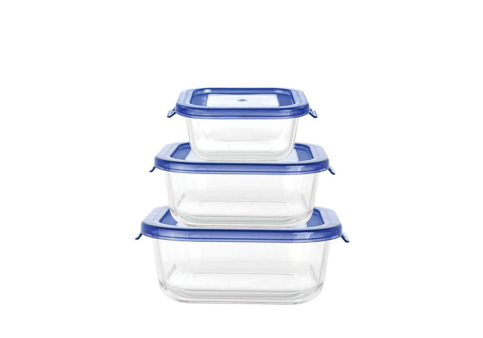 Inde Set 3 Fiambreras Cuadradas "Soul" Mediana, con capacidades de 320ml, 520ml y 800ml (8 Cajas)