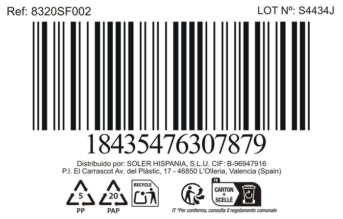 Inde Set 3 Fiambreras Cuadradas "Soul" Mediana, con capacidades de 320ml, 520ml y 800ml (8 Cajas)