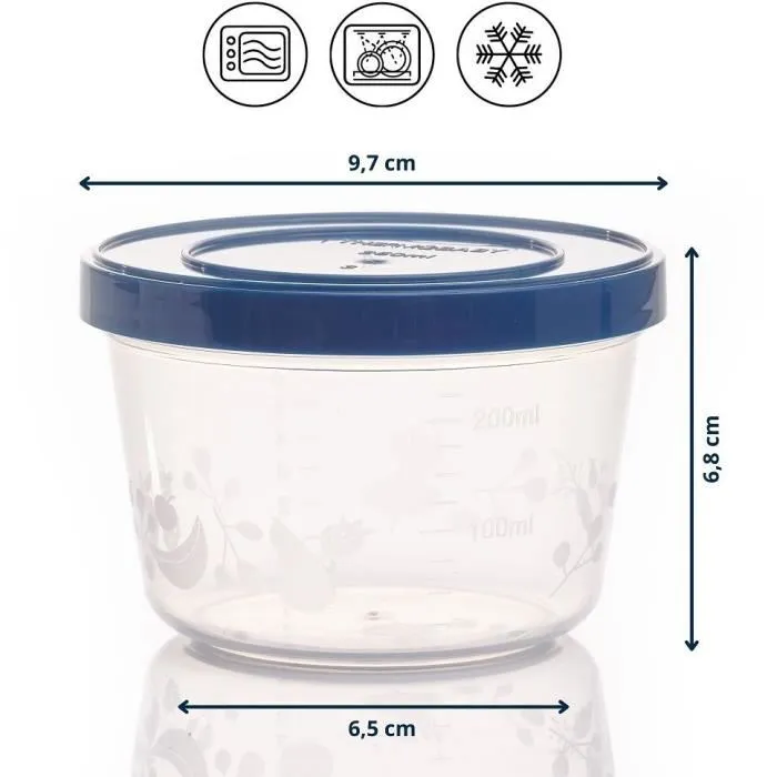 Thermobaby 5 Cajas de Almacenamiento de 250 ml para Conservar y Calentar Comidas Infantiles