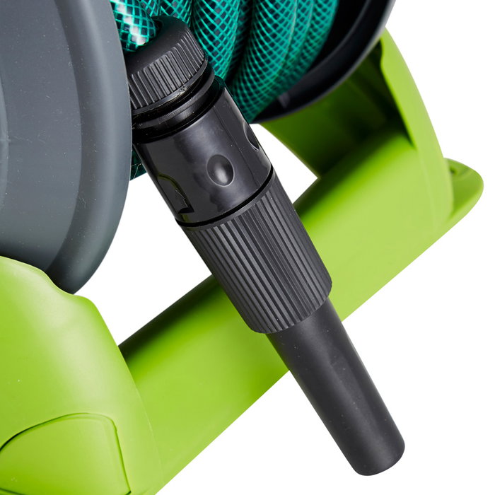 Grouw Carrete con Manguera para 15 Metros con Enrollado Manual y Conectores