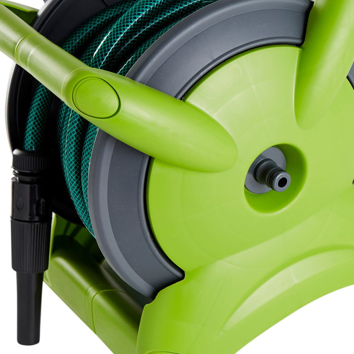 Grouw Carrete con Manguera para 15 Metros con Enrollado Manual y Conectores