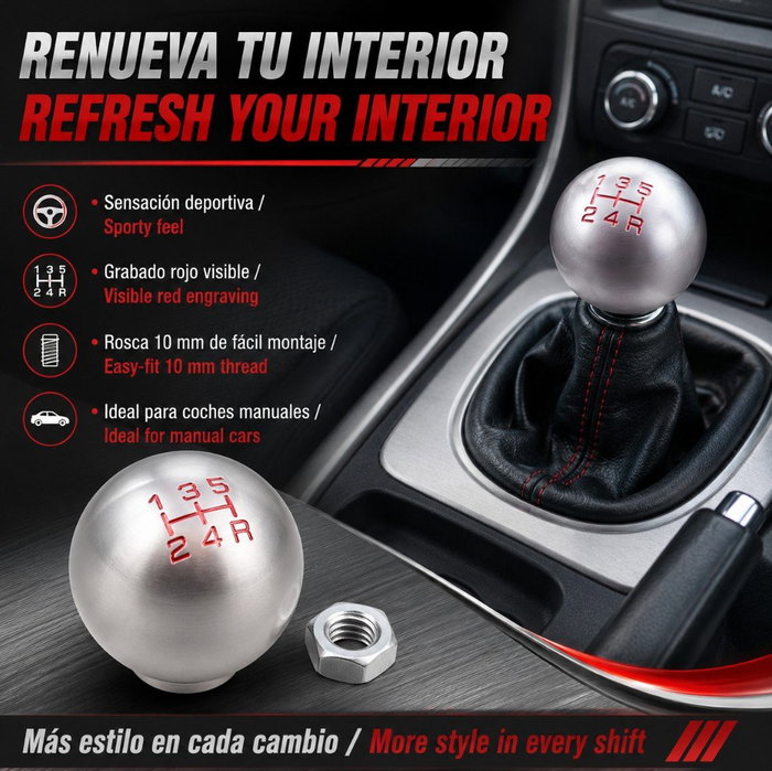 Occ Sport Pomo de Palanca de Cambios Aluminio Redondo Plata