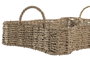 DKD Home Decor Set de 2 Bandejas de Seagrass y Metal Natural 40x26x14 cm