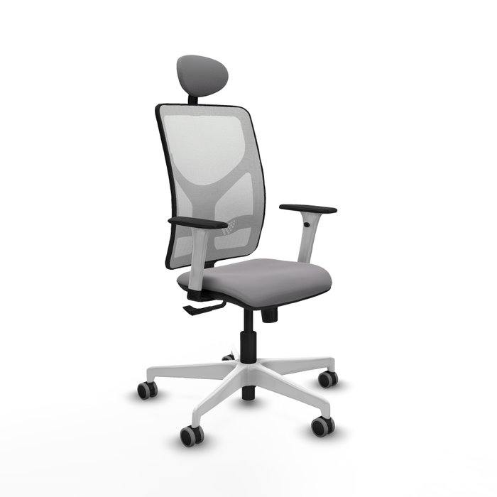 PIQUERAS Y CRESPO Silla de oficina Motilla Gris y Blanca con Mecanismo Sincro PIQUERAS Y CRESPO Silla de oficina Motilla Gris y Blanca con Mecanismo Sincro
