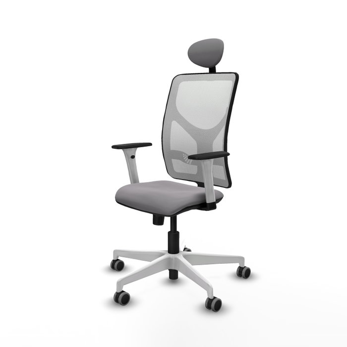 PIQUERAS Y CRESPO Silla de oficina Motilla Gris y Blanca con Mecanismo Sincro PIQUERAS Y CRESPO Silla de oficina Motilla Gris y Blanca con Mecanismo Sincro