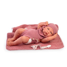Muñecas Antonio Juan 80220 Muñeca Dulce Reborn Lui Mantita Niña, Bebé Realista Cuerpo Vinilo Sexuado, Mide 42 cm