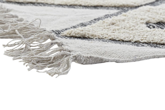 DKD Home Decor Alfombra de Algodón con Rombos Beige 200x290 cm