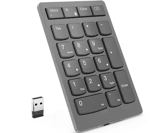 Lenovo 4Y41C33791 Teclado Numérico Inalámbrico RF/2.4 GHz Universal, 21 Teclas, Táctil, Batería, Gris